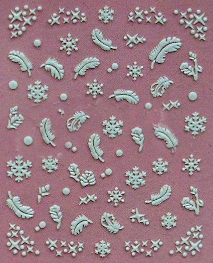 Stickers ADESIVI RN55 - Piume, fiocchi di neve e scintillii