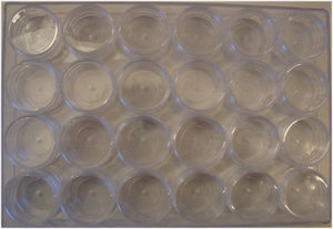 24 barattolini per nail art con tappo trasparente e scatola