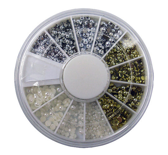 Ruota 600 pearls forma tonda argento, oro, bianco  misure mix