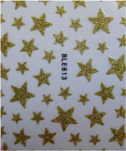 Stickers ADESIVI RN37 - Stelle Oro Glitter