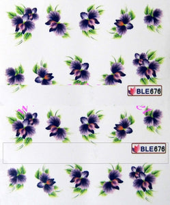 Stickers all'acqua RN141 - orchidee viola