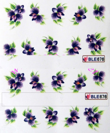 Stickers all'acqua RN141 - orchidee viola