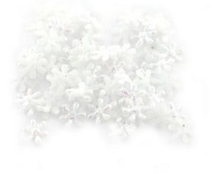 Fiorellini mini puffy in tessuto bianco