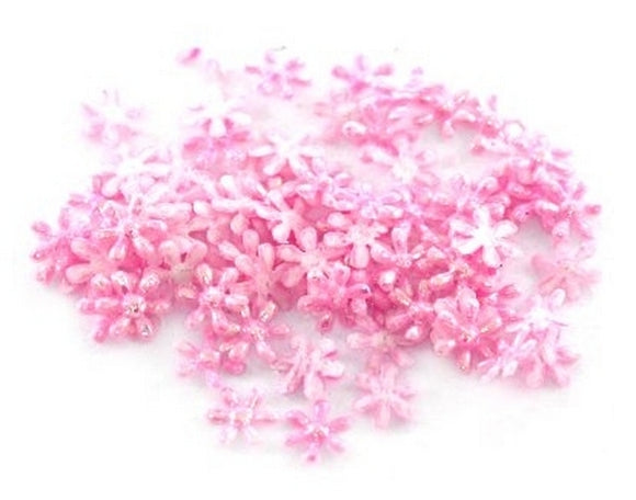 Fiorellini mini puffy in tessuto rosa