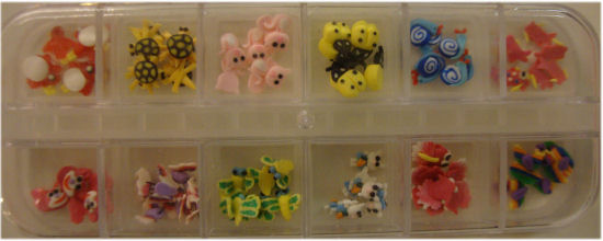 70 Fimo nail art resina soggetti misti