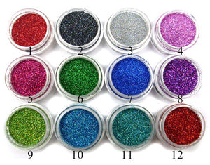 12 Barattolini glitter hologram