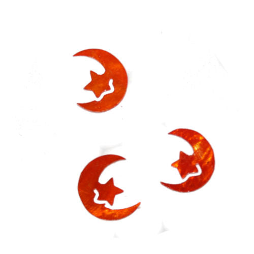 Luna e stelle madreperla arancio