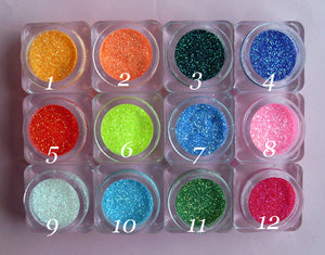 12 Barattolini glitter neon