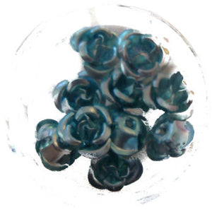 Rose 3D in metallo turchese