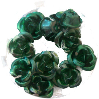 Rose 3D in metallo verde