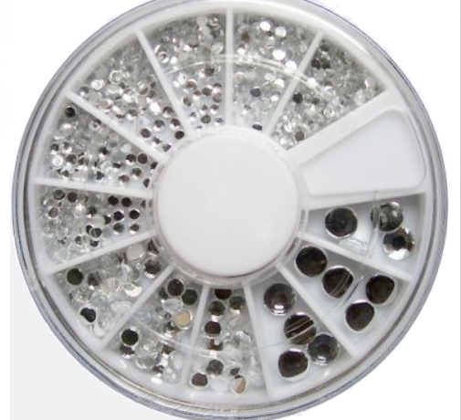 Ruota 450 brillantini forma tonda argento misure mix