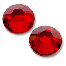 100 Swarovski originali brillantini siam (rosso) mm 1,4