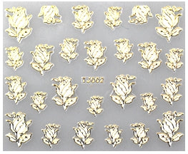 Stickers ADESIVI RN117 - Boccioli bianchi con bordo oro