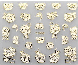 Stickers ADESIVI RN116 - Rose bianche con bordo oro