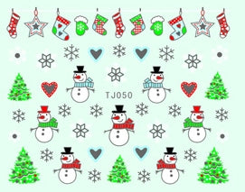 Stickers ADESIVI N39 - Alberi, Pupazzi di Neve e Calzini