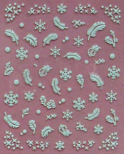 Stickers ADESIVI RN55 - Piume, fiocchi di neve e scintillii